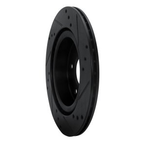 Nissan X-Trail Brake Rotor (1) - Rear Left - R1 Concepts - Drilled & Slotted - Black - `17-`25